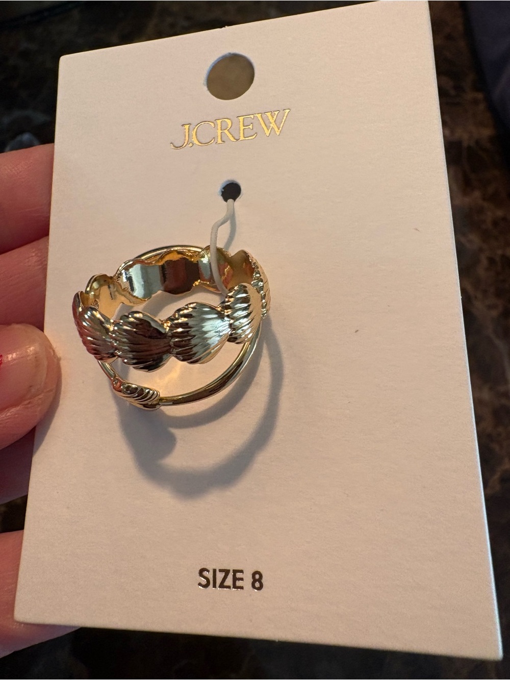 J. Crew Gold Leaf Motif Ring